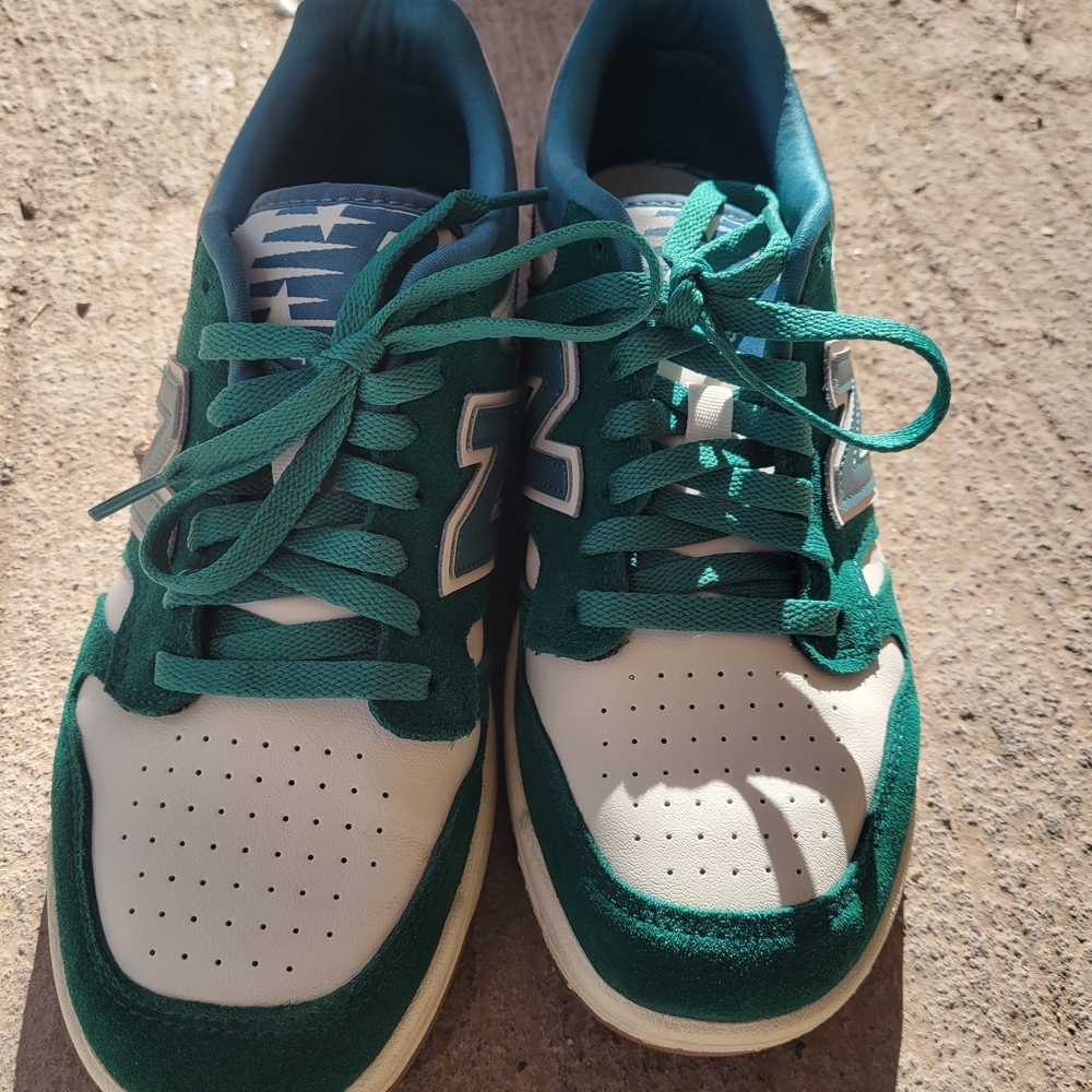 New Balance Green and White Sneakers